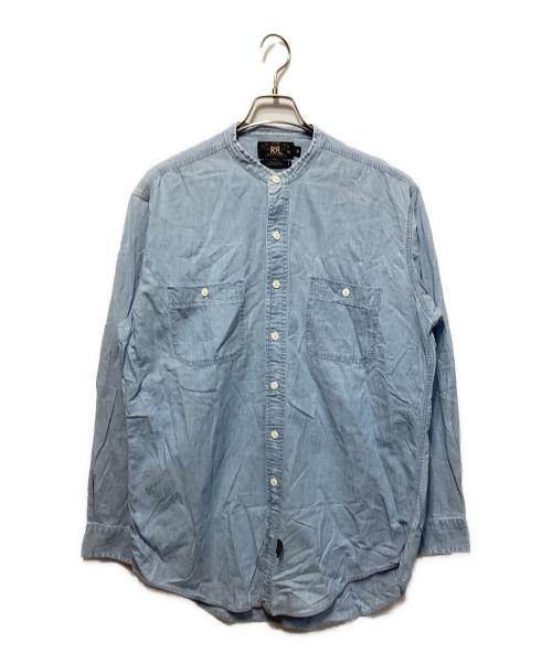 RRL（ダブルアールエル）RRL (ダブルアールエル) デニムノーカラーシャツ インディゴ サイズ:Mの古着・服飾アイテム