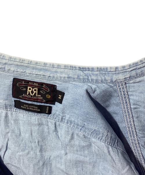 RRL（ダブルアールエル）RRL (ダブルアールエル) デニムノーカラーシャツ インディゴ サイズ:Mの古着・服飾アイテム