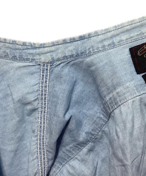 RRL（ダブルアールエル）RRL (ダブルアールエル) デニムノーカラーシャツ インディゴ サイズ:Mの古着・服飾アイテム