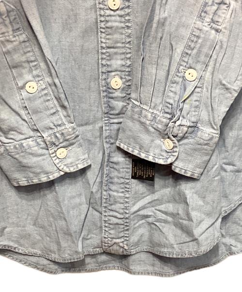 RRL（ダブルアールエル）RRL (ダブルアールエル) デニムノーカラーシャツ インディゴ サイズ:Mの古着・服飾アイテム