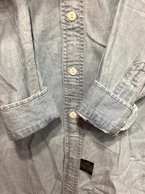 RRL（ダブルアールエル）RRL (ダブルアールエル) デニムノーカラーシャツ インディゴ サイズ:Mの古着・服飾アイテム