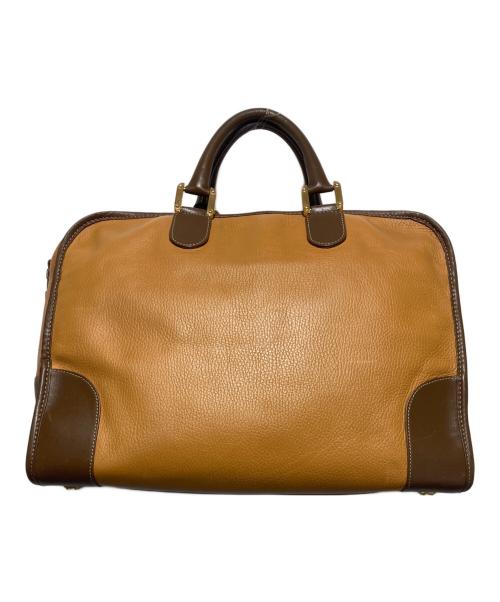 LOEWE（ロエベ）LOEWE (ロエベ) アナグラムレザーボストンバッグ ブラウンの古着・服飾アイテム