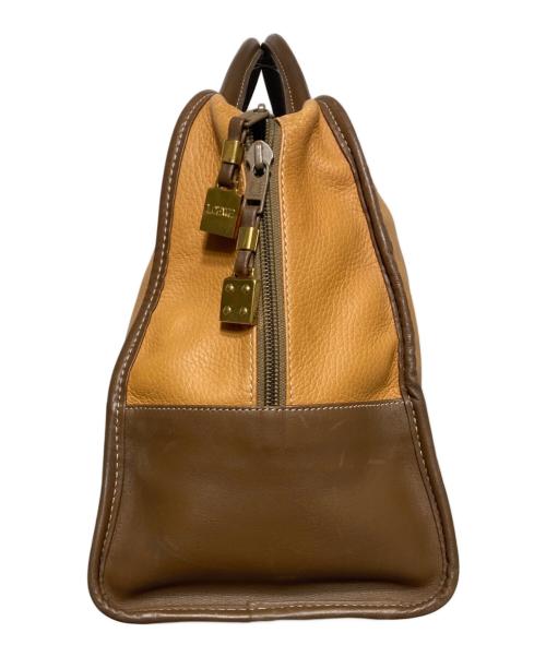 LOEWE（ロエベ）LOEWE (ロエベ) アナグラムレザーボストンバッグ ブラウンの古着・服飾アイテム