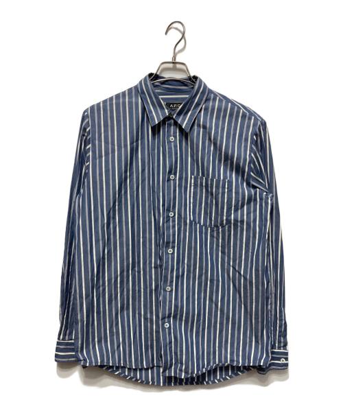 A.P.C.（アーペーセー）A.P.C. (アーペーセー) ストライプシャツ ブルー×ホワイト サイズ:Ｓの古着・服飾アイテム