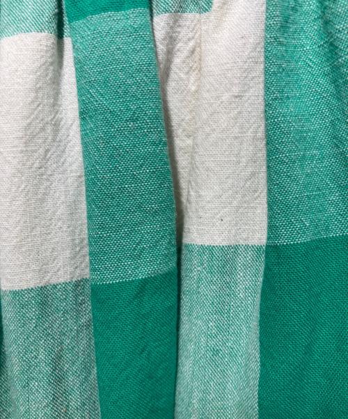 DRAWER（ドゥロワー）Drawer (ドゥロワー) グリーンチェックギャザースカート グリーン サイズ:36の古着・服飾アイテム