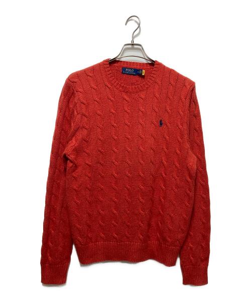 POLO RALPH LAUREN（ポロ・ラルフローレン）POLO RALPH LAUREN (ポロ・ラルフローレン) クルーネックニット オレンジ サイズ:Mの古着・服飾アイテム