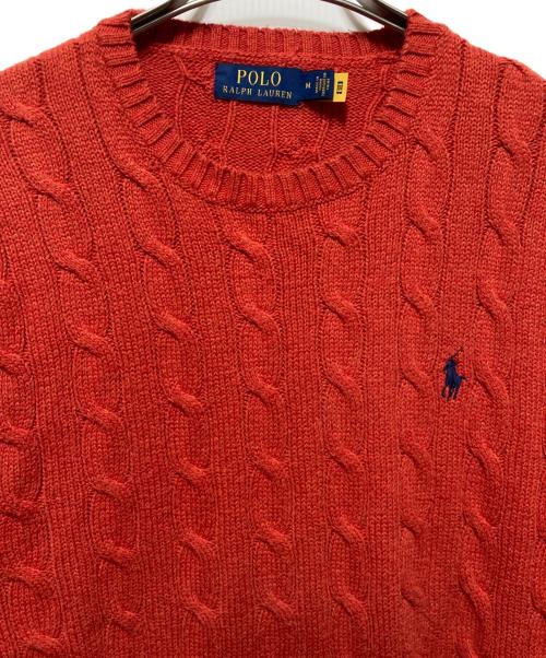 POLO RALPH LAUREN（ポロ・ラルフローレン）POLO RALPH LAUREN (ポロ・ラルフローレン) クルーネックニット オレンジ サイズ:Mの古着・服飾アイテム
