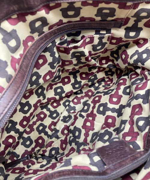 GUCCI（グッチ）GUCCI (グッチ) グッチシマ ロゴ プレートトートバッグ ブラウンの古着・服飾アイテム