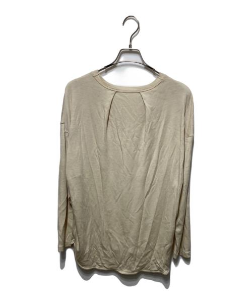 YUDANGI（ユダンギ）YUDANGI (ユダンギ) ROUND HEM LONG T-SHIRT ベージュ サイズ:Lの古着・服飾アイテム
