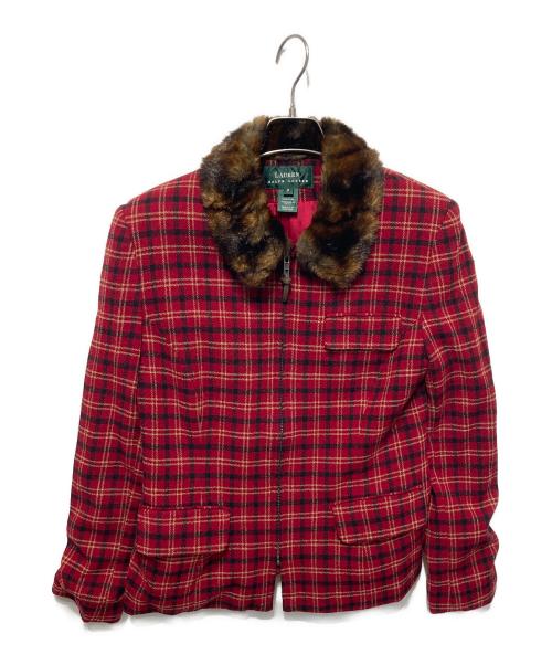 LAUREN RALPH LAUREN（ローレン ラルフ ローレン）LAUREN RALPH LAUREN (ローレン ラルフ ローレン) チェックジャケット レッド サイズ:8の古着・服飾アイテム