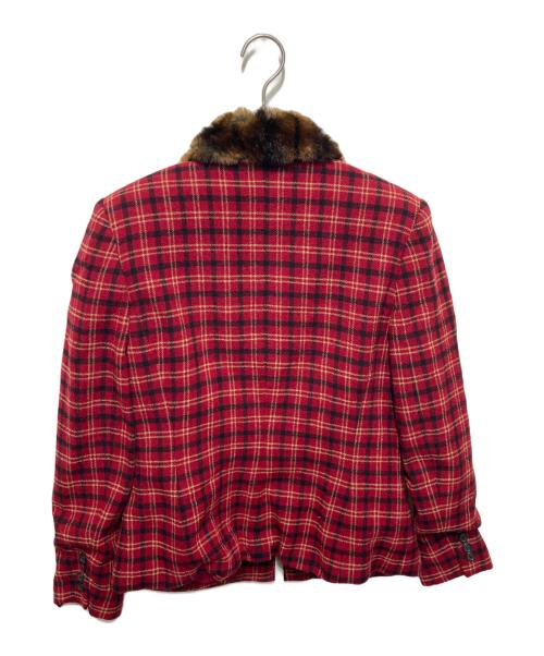 LAUREN RALPH LAUREN（ローレン ラルフ ローレン）LAUREN RALPH LAUREN (ローレン ラルフ ローレン) チェックジャケット レッド サイズ:8の古着・服飾アイテム