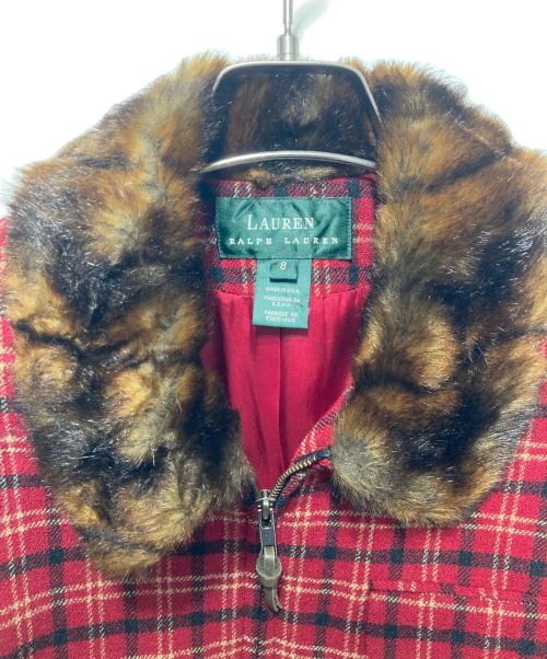 LAUREN RALPH LAUREN（ローレン ラルフ ローレン）LAUREN RALPH LAUREN (ローレン ラルフ ローレン) チェックジャケット レッド サイズ:8の古着・服飾アイテム