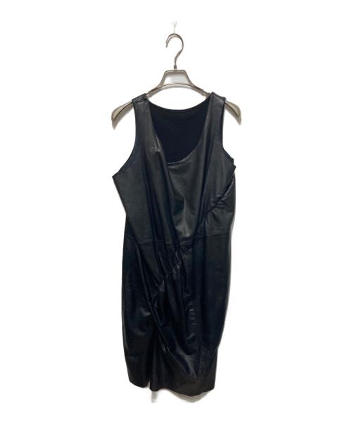 JUNYA WATANABE COMME des GARCONS（(ジュンヤワタナベ コムデギャルソン）JUNYA WATANABE COMME des GARCONS ((ジュンヤワタナベ コムデギャルソン) レザーノースリーブワンピース ブラック サイズ:Sの古着・服飾アイテム