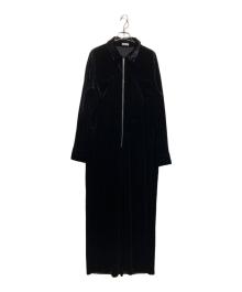 yae（ヤエ）の古着「Fastener slit velours jumpsuit」｜ブラック