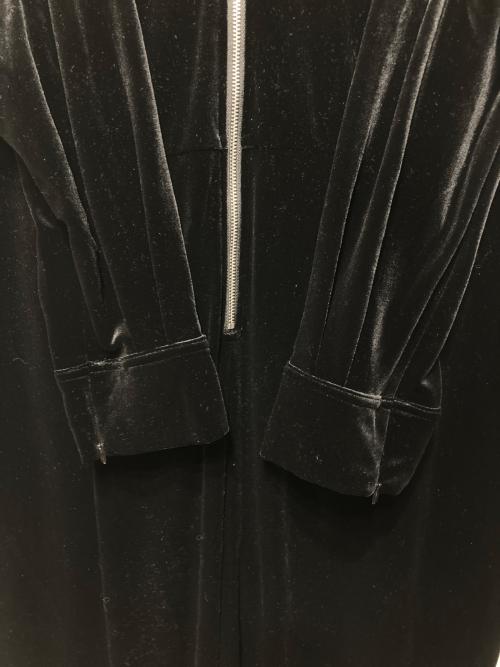 yae（ヤエ）yae (ヤエ) Fastener slit velours jumpsuit ブラック サイズ:38の古着・服飾アイテム