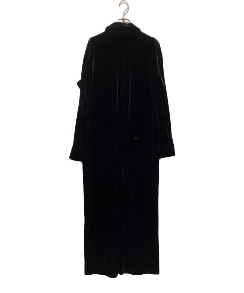 yae（ヤエ）yae (ヤエ) Fastener slit velours jumpsuit ブラック サイズ:38の古着・服飾アイテム