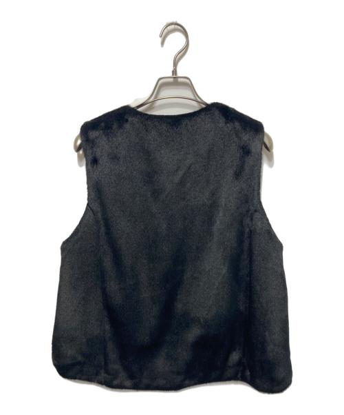 LANVIN en Bleu（ランバンオンブルー）LANVIN en Bleu (ランバンオンブルー) フェイクファーフレアベスト ブラック サイズ:38の古着・服飾アイテム