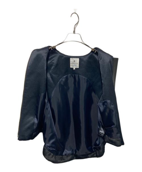 LANVIN en Bleu（ランバンオンブルー）LANVIN en Bleu (ランバンオンブルー) フェイクファーフレアベスト ブラック サイズ:38の古着・服飾アイテム