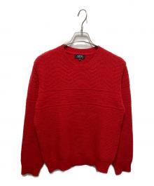 A.P.C.（アーペーセー）の古着「クルーネックニット」｜レッド
