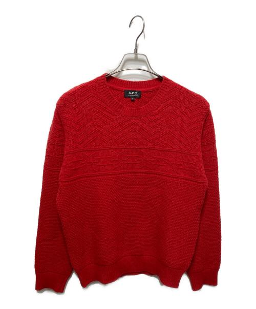 A.P.C.（アーペーセー）A.P.C. (アーペーセー) クルーネックニット レッド サイズ:Sの古着・服飾アイテム
