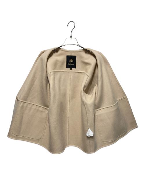 DRAWER（ドゥロワー）Drawer (ドゥロワー) カシミヤブレンドノーカラージャケット ベージュ サイズ:36の古着・服飾アイテム
