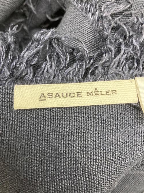 ASAUCE MELER（アソースメレ）ASAUCE MELER (アソースメレ) リネン大判ストール ネイビーの古着・服飾アイテム