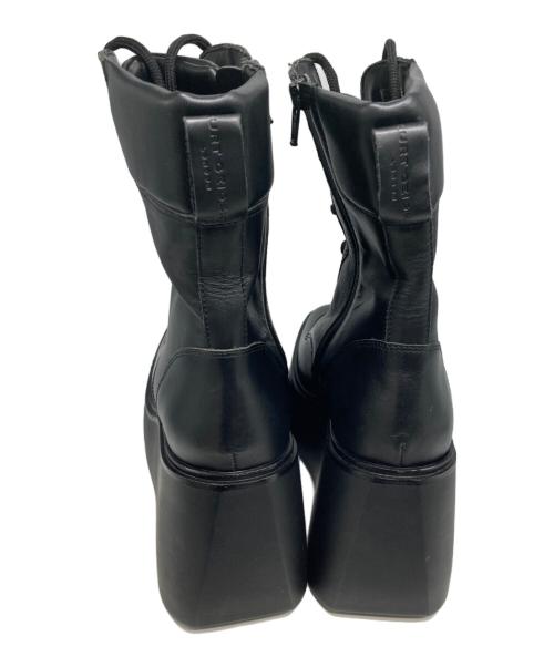 Kurt Geiger（カートジェイガー）Kurt Geiger (カートジェイガー) レザープラットフォームブーツ ブラック サイズ:40の古着・服飾アイテム