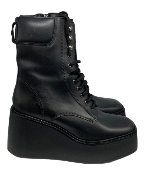 Kurt Geiger（カートジェイガー）Kurt Geiger (カートジェイガー) レザープラットフォームブーツ ブラック サイズ:40の古着・服飾アイテム