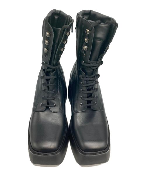 Kurt Geiger（カートジェイガー）Kurt Geiger (カートジェイガー) レザープラットフォームブーツ ブラック サイズ:40の古着・服飾アイテム