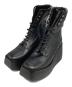Kurt Geiger（カートジェイガー）の古着「レザープラットフォームブーツ」｜ブラック