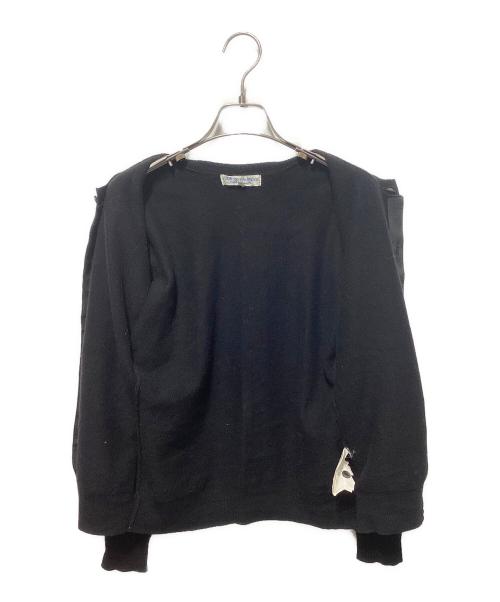 ROBE DE CHAMBRE COMME DES GARCONS（ローブドシャンブル コムデギャルソン）ROBE DE CHAMBRE COMME DES GARCONS (ローブドシャンブル コムデギャルソン) ウールカーディガン ブラック サイズ:Mの古着・服飾アイテム