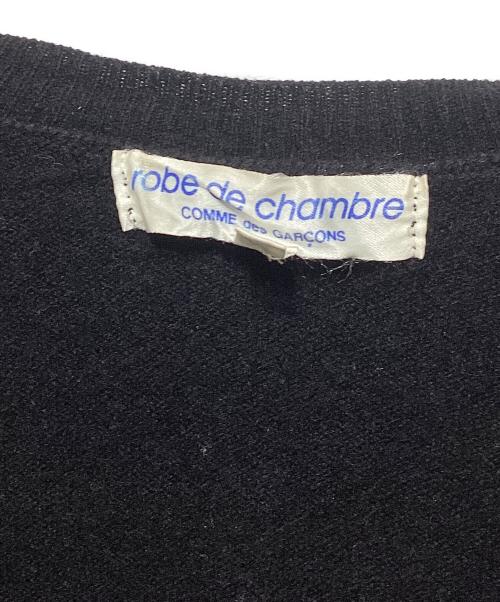 ROBE DE CHAMBRE COMME DES GARCONS（ローブドシャンブル コムデギャルソン）ROBE DE CHAMBRE COMME DES GARCONS (ローブドシャンブル コムデギャルソン) ウールカーディガン ブラック サイズ:Mの古着・服飾アイテム