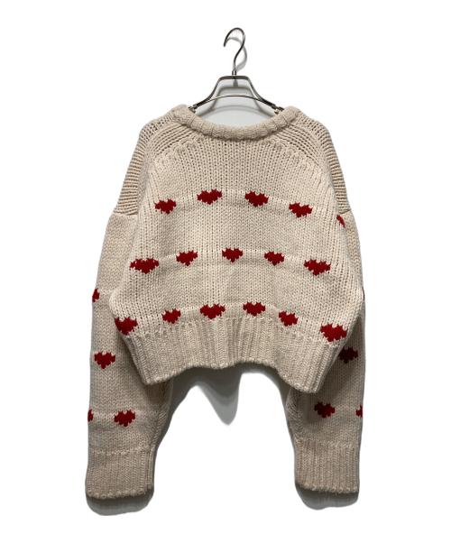 NKNIT（ンニット）NKNIT (ンニット) HEART Pattern Knit ベージュ サイズ:FREEの古着・服飾アイテム