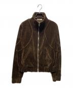 KIJUNキジュン）の古着「Velour Zip-Up Jacket」｜ブラウン