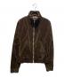 KIJUN（キジュン）の古着「Velour Zip-Up Jacket」｜ブラウン