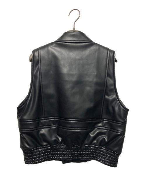 HYKE（ハイク）HYKE (ハイク) FAUX-LEATHER VEST/フェイクレザーベスト ブラック サイズ:Sの古着・服飾アイテム