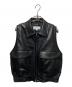 HYKE（ハイク）の古着「FAUX-LEATHER VEST/フェイクレザーベスト」｜ブラック