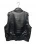 HYKE (ハイク) FAUX-LEATHER VEST/フェイクレザーベスト ブラック サイズ:S：17000円
