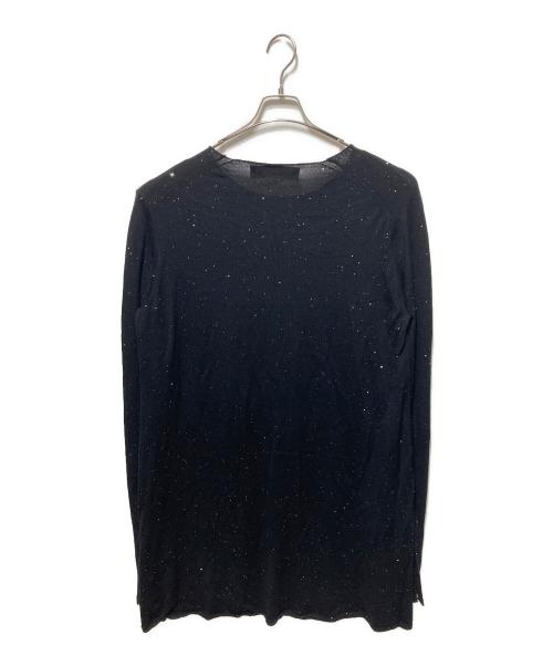 COMME des GARCONS HOMME PLUS（コムデギャルソンオムプリュス）COMME des GARCONS HOMME PLUS (コムデギャルソンオムプリュス) スパンコールラメニット ブラック サイズ:Lの古着・服飾アイテム