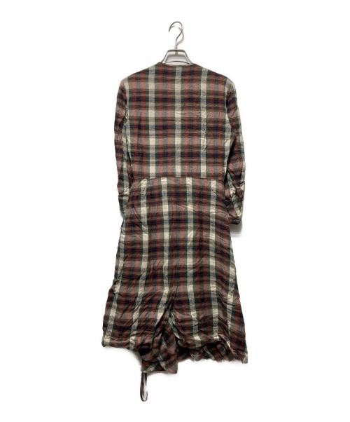 Vivienne Westwood RED LABEL（ヴィヴィアンウエストウッドレッドレーベル）Vivienne Westwood RED LABEL (ヴィヴィアンウエストウッドレッドレーベル) アシンメトリーチェックワンピース レッド サイズ:2の古着・服飾アイテム