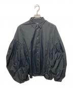 COMME des GARCONS HOMME PLUSコムデギャルソンオムプリュス）の古着「ギャザーボリュームスリーブコットンシャツ」｜ブラック