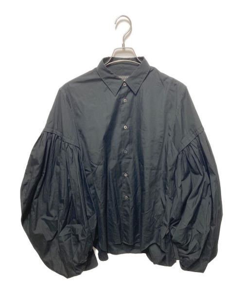 COMME des GARCONS HOMME PLUS（コムデギャルソンオムプリュス）COMME des GARCONS HOMME PLUS (コムデギャルソンオムプリュス) ギャザーボリュームスリーブコットンシャツ ブラック サイズ:Sの古着・服飾アイテム