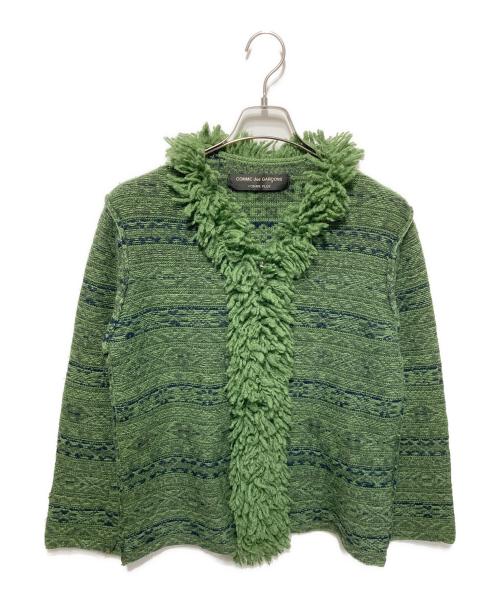 COMME des GARCONS HOMME PLUS（コムデギャルソンオムプリュス）COMME des GARCONS HOMME PLUS (コムデギャルソンオムプリュス) フリルジップニット グリーン サイズ:不明の古着・服飾アイテム