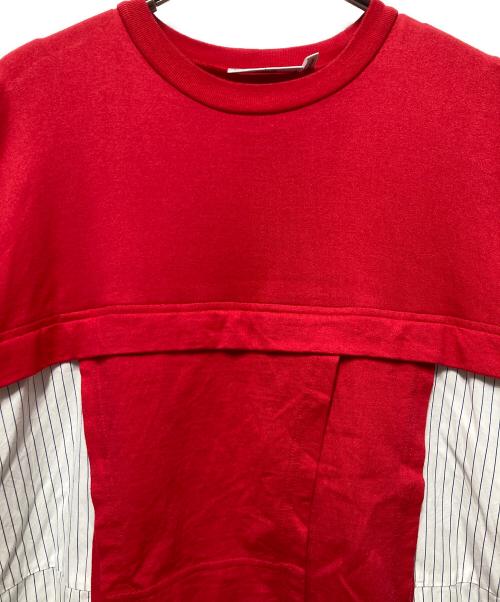 nagonstans（ナゴンスタンス）nagonstans (ナゴンスタンス) CUT COMBI DRESS レッド×ホワイト サイズ:Mの古着・服飾アイテム