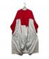 nagonstans（ナゴンスタンス）の古着「CUT COMBI DRESS」｜レッド×ホワイト