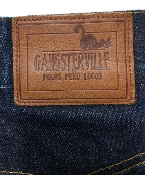 GANGSTERVILLE（ギャングスタービル）GANGSTERVILLE (ギャングスタービル) アイアンクロス刺繍デニムパンツ インディゴ サイズ:Lの古着・服飾アイテム