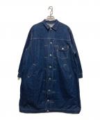 orSlowオアスロウ）の古着「PLEATED FRONT COAT」｜インディゴ