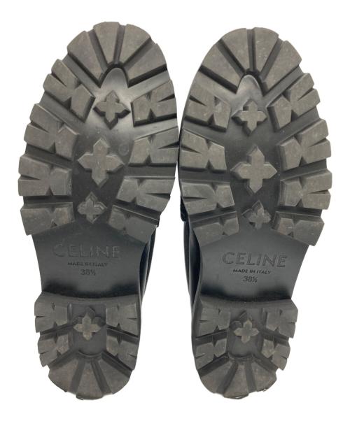 CELINE（セリーヌ）CELINE (セリーヌ) トリオンフチェーン付きマーガレットローファー ブラック サイズ:38　1/2の古着・服飾アイテム
