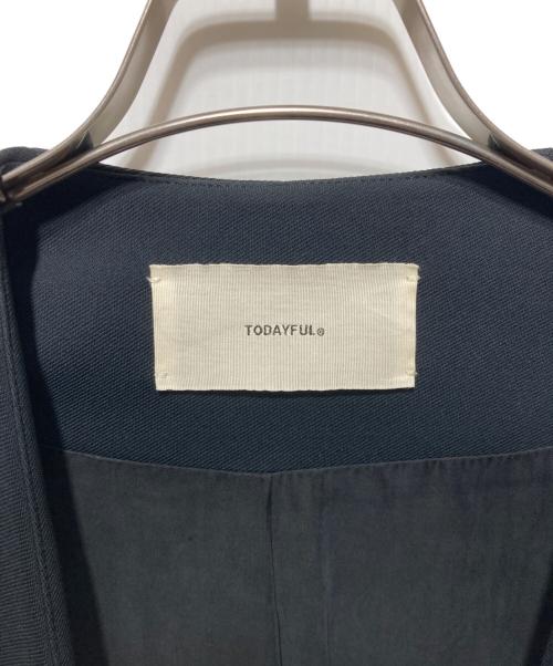 TODAYFUL（トゥデイフル）TODAYFUL (トゥデイフル) Collarless Twill JK カラーレスツイルジャケット ネイビー サイズ:38の古着・服飾アイテム