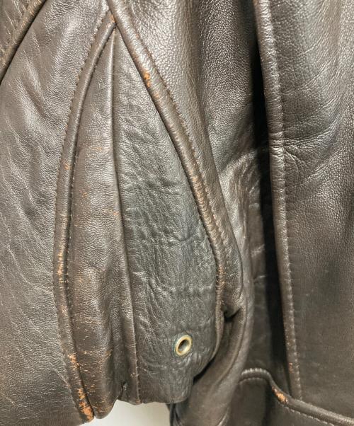 LUCKY STRIKE（ラッキーストライク）LUCKY STRIKE (ラッキーストライク) レザーブルゾン ブラウン サイズ:Mの古着・服飾アイテム